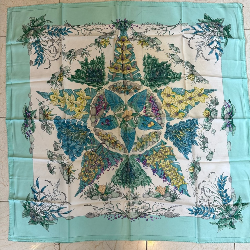 Hermes silk scarf “Pythagore” 35”